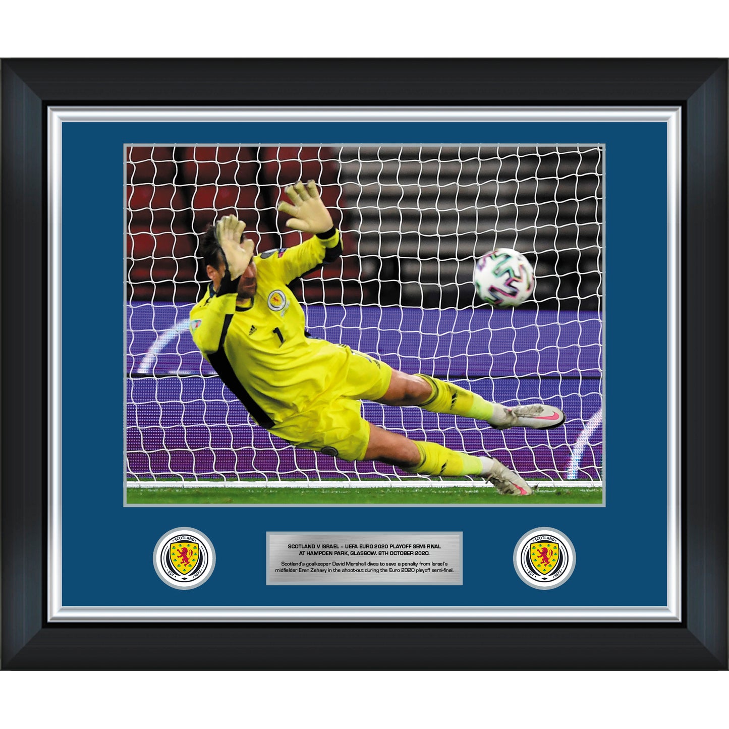 David Marshall 2020 Penalty Save v Israel 20x16 Framed Print