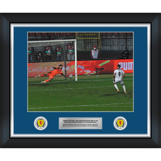 David Marshall 2020 Penalty Save v Serbia 20x16 Framed Print
