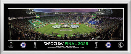 Chelsea UEFA Conference Winners Panoramic Framed Print - 30"
