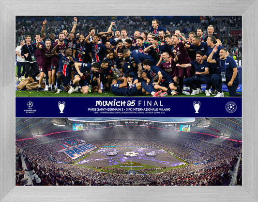 UEFA Champions League 2025 Final Celebration Montage Framed Print - 16 x 12