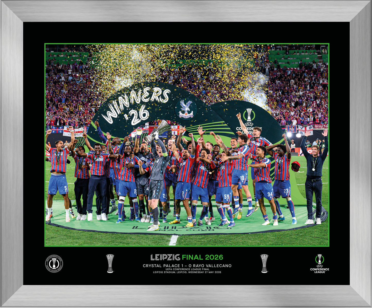 UEFA 2026 Conference League Final - Leipzig, Germany - 20x16 Winners Framed Cup Lift