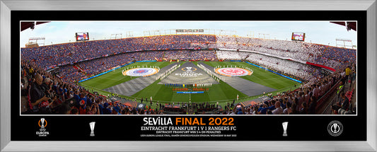 UEFA Europe League 2022 Panoramic Final Line Up Framed Print - 30"