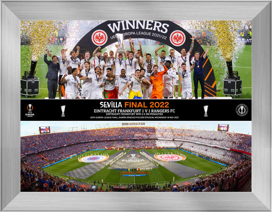 UEFA Europa League 2022 Final Celebration Montage Framed Print - 16 x 12