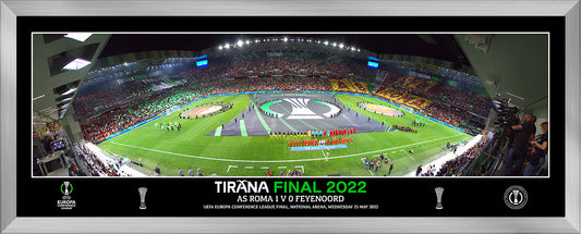 UEFA Europe Conference League 2022 Panoramic Final Line Up Framed Print - 30"