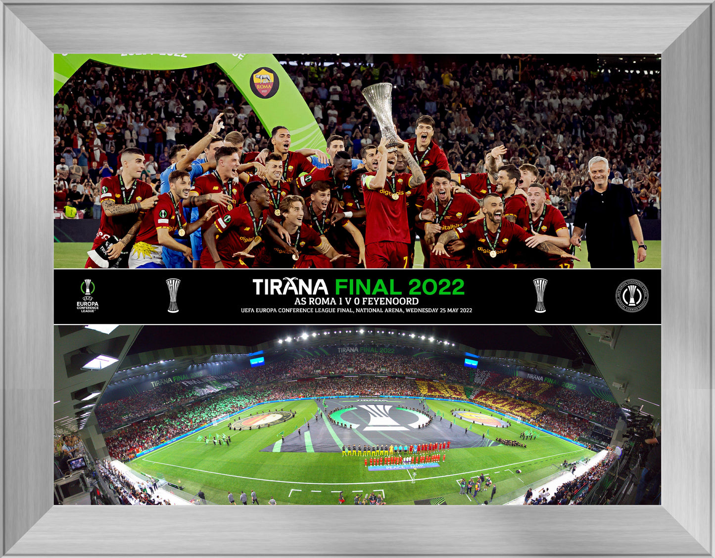 UEFA Europa Conference League 2022 Final Celebration Montage Framed Print - 16 x 12