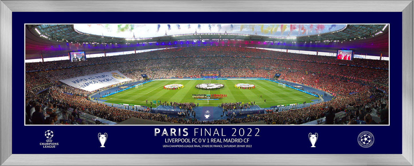 UEFA Champions League 2022 Panoramic Final Line Up Framed Print - 30"