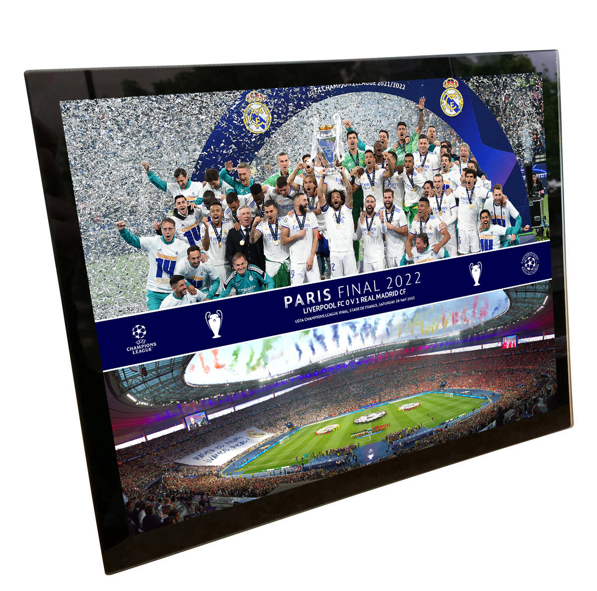 UEFA Champions League 2022 Final Montage Print - Tempered Glass Frame - 8 x 6