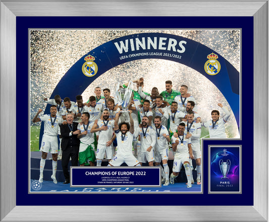 UEFA Champions League 2022 Final Winners Cup Lift Framed Print - 20 x 16