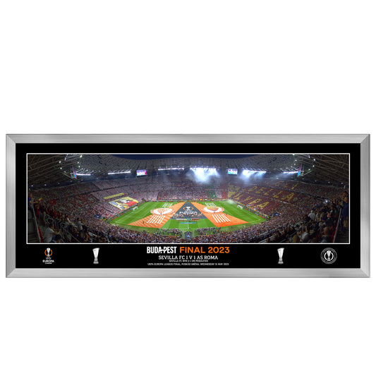 UEFA Europe League 2023 Panoramic Final Line Up Framed Print - 30"