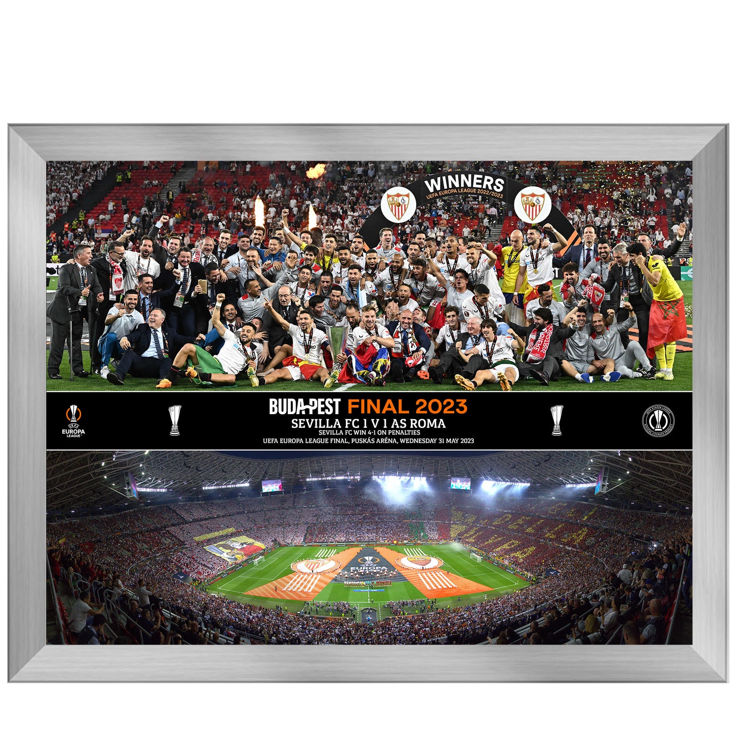 UEFA Europa League 2023 Final Celebration Montage Framed Print - 16 x 12