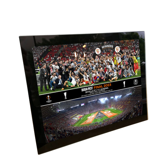 UEFA Europa League 2023 Final Winners Montage Print - Tempered Framed Glass - 8 x 6