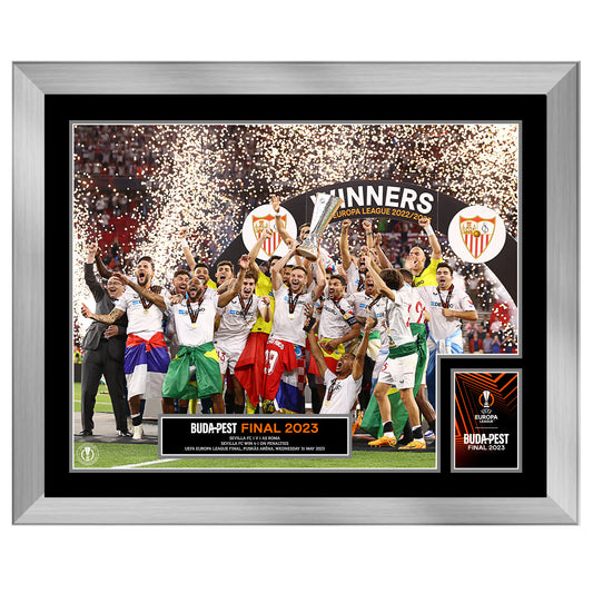 UEFA Europa League 2023 Final Winners Cup Lift Framed Print - 20 x 16