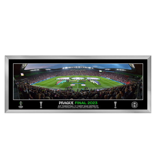 UEFA Europe Conference League 2023 Panoramic Final Line Up Framed Print - 30"