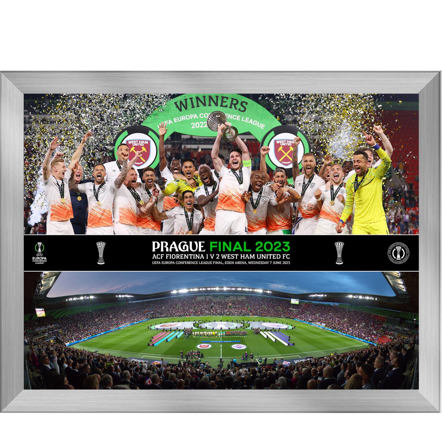 UEFA Europa Conference League 2023 Final Celebration Montage Framed Print - 16 x 12