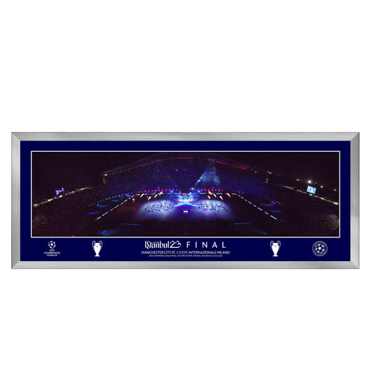 UEFA Champions League 2023 Panoramic Kick Off Show Framed Print - 30"