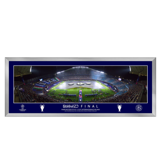 UEFA Champions League 2023 Panoramic Final Line Up Framed Print - 30"