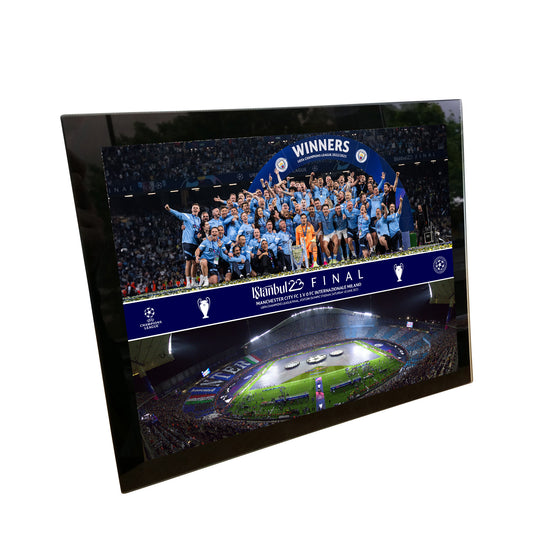 UEFA Champions League 2023 Final Montage Print - Tempered Glass Frame - 8 x 6