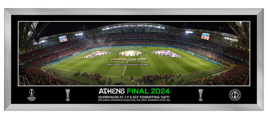 UEFA Europe Conference League 2024 Panoramic Final Line Up Framed Print - 30"
