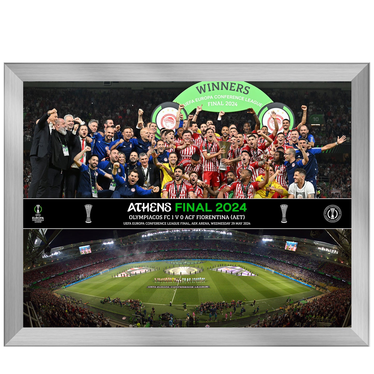 UEFA Europa Conference League 2024 Final Celebration Montage Framed Print - 16 x 12