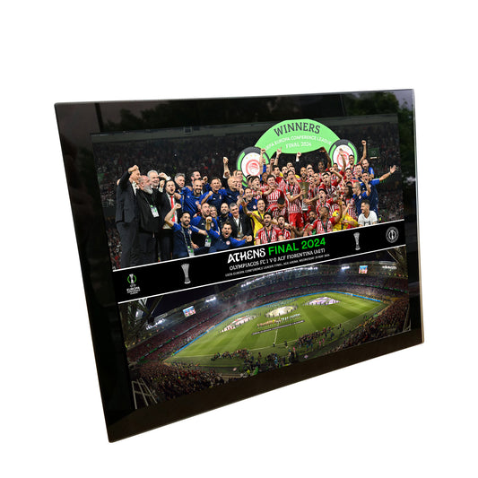 UEFA Europa Conference League 2024 Final Winners Montage Print - Tempered Framed Glass - 8 x 6