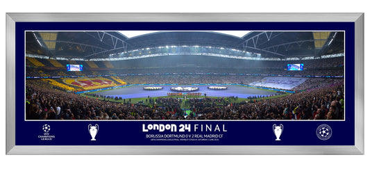 UEFA Champions League 2024 Panoramic Final Line Up Framed Print - 30"