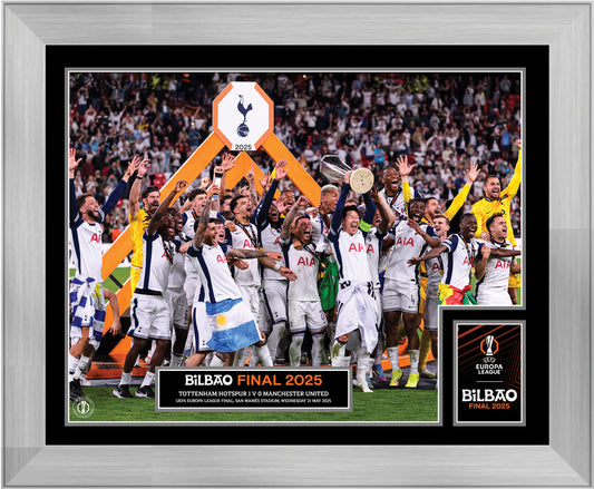 UEFA Europa League 2025 Final Winners Cup Lift Framed Print - 20 x 16
