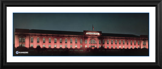30x11" Ibrox Exterior Panoramic Framed Print