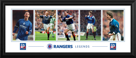 30x11" 9 in a Row Rangers Legends Framed Print