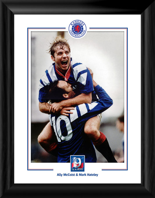 12x16" Ally McCoist & Mark Hateley 9 in a Row Framed Print