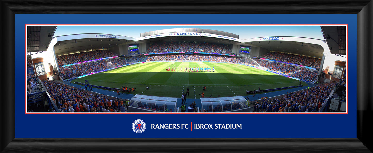 30x11" Ibrox Match Day Panoramic Framed Print