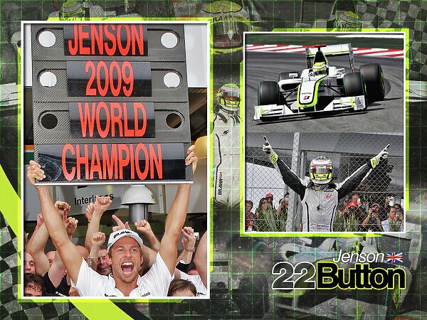Jenson Button Formula One 2009 World Champion Framed Print