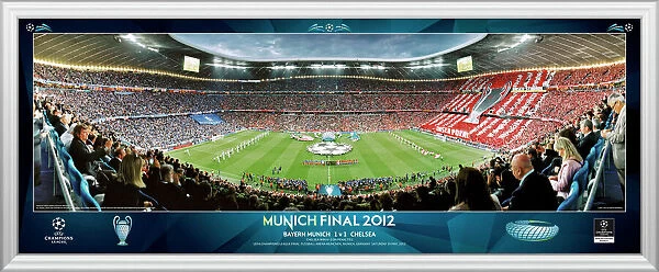 UEFA Champions League Final 2012 at Munich Line Up Framed Desktop Panoramic