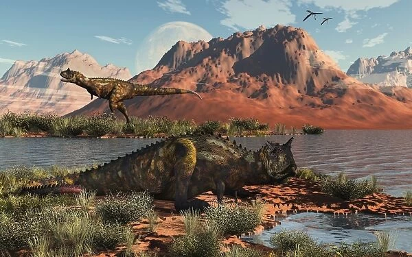 Carnivorous Carnotaurus dinosaurs from the Cretaceous Period