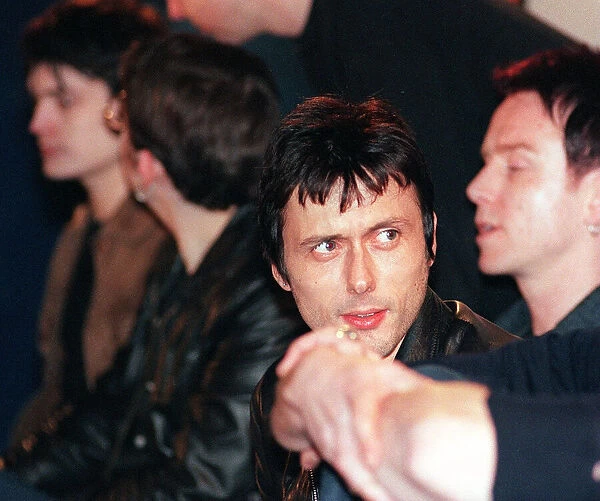 Brett Anderson, sinder of Suede at their press conference in the Garage
