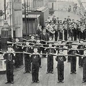 PE and Band, Training Ship Wellesley, North Shields