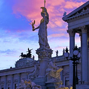 Pallas Athena in front of Austrian Parliament Building, Vienna, Austria, Central Europe