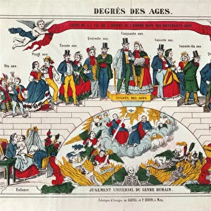 The Ages of Men and Women, Imagerie Gangel, Metz, mid 19th century (colour litho)