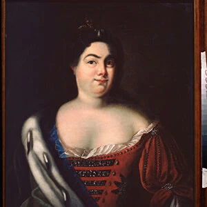 Portrait de l imperatrice Catherine I de Russie (nee Marthe Helene Skavronskaia (1684-1727) (Portrait of the Empress Catherine I) - Peinture de Johann Heinrich Wedekin (1674-1736), huile sur toile, debut 18e siecle