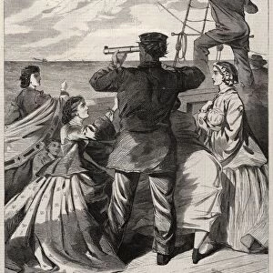 The Approach of the British Pirate Alabama, 1863. Creator: Winslow Homer (American