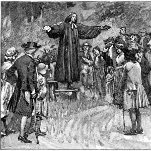 George Whitefield preaching in the open air, (c1750) c1870