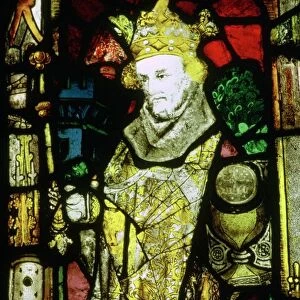 Stained glass image of Edward the Confessor