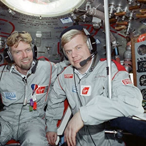 Richard Branson and co-pilot Per Lindstrand pictured in Southern Japan